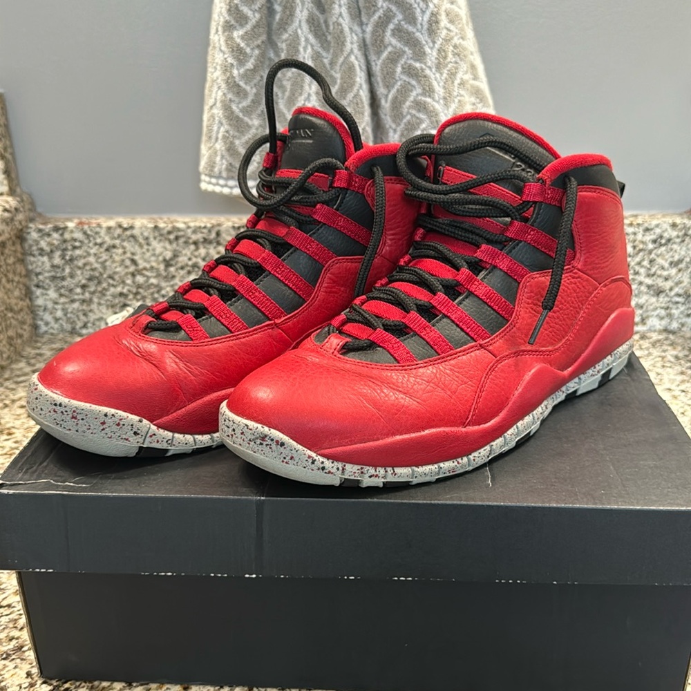 Jordan Red and Black Sneakers
